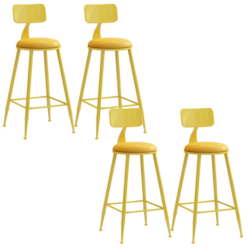 Industrial Dessert Shop Low Back Stool Matte Finish Upholstered Bar Stools