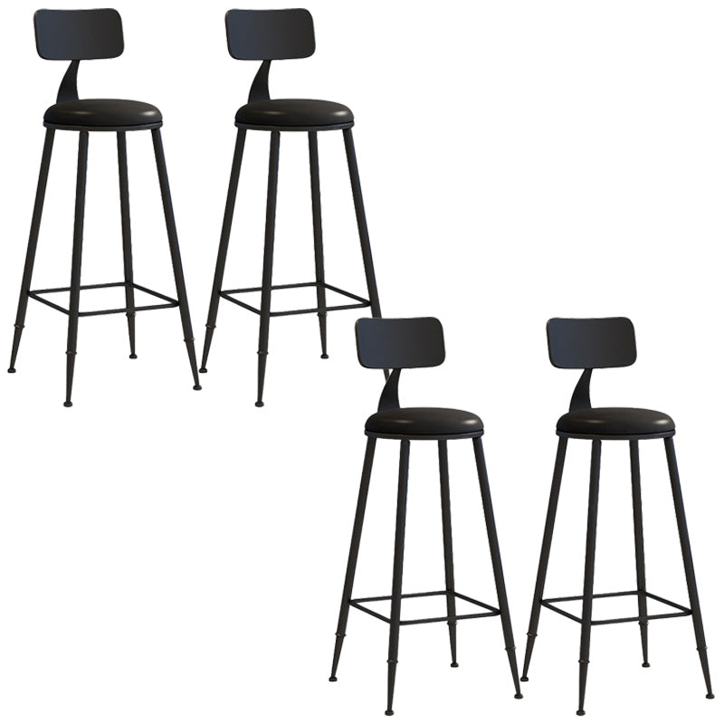 Industrial Dessert Shop Low Back Stool Matte Finish Upholstered Bar Stools