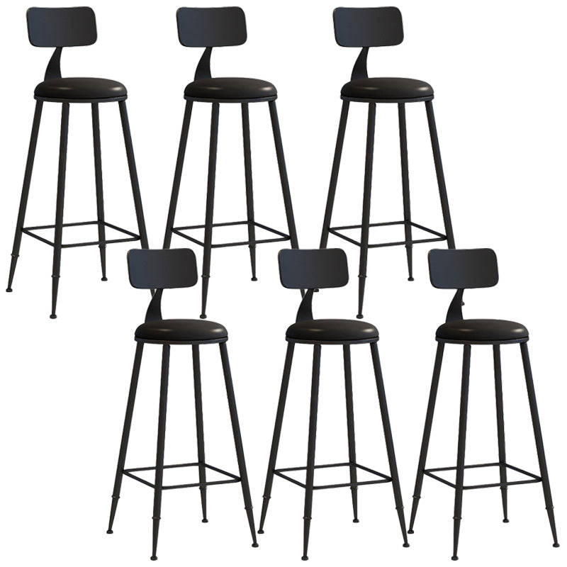Industrial Dessert Shop Low Back Stool Matte Finish Upholstered Bar Stools