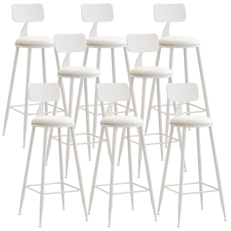 Industrial Dessert Shop Low Back Stool Matte Finish Upholstered Bar Stools
