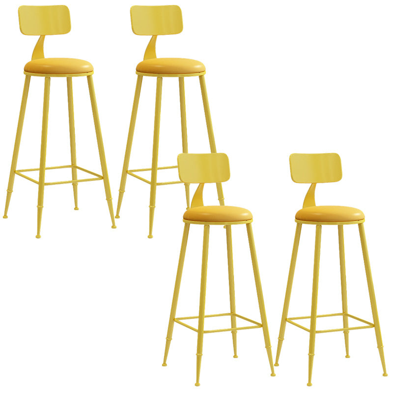 Industrial Dessert Shop Low Back Stool Matte Finish Upholstered Bar Stools