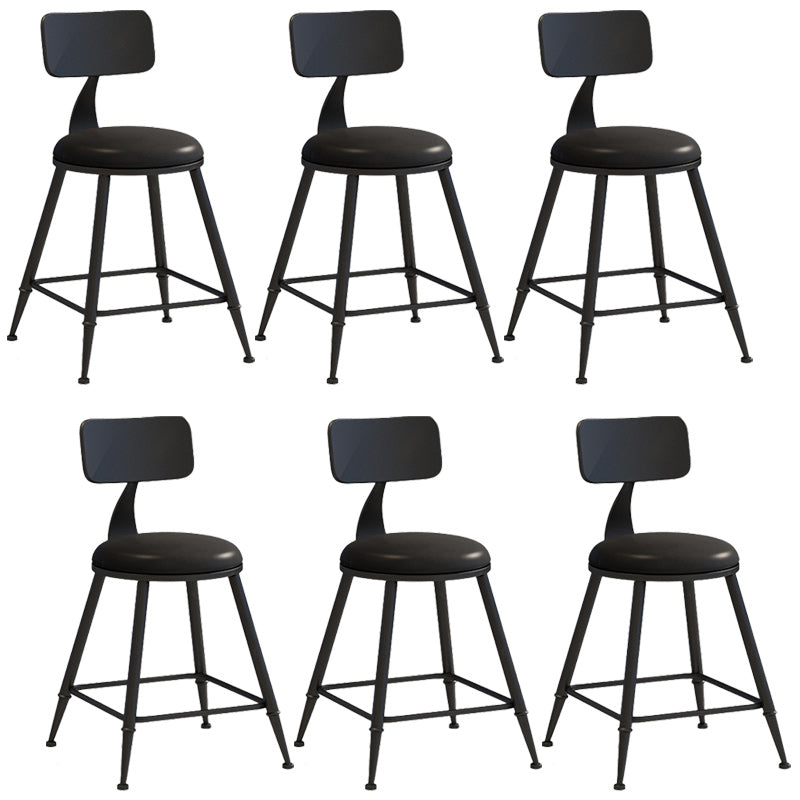 Industrial Dessert Shop Low Back Stool Matte Finish Upholstered Bar Stools