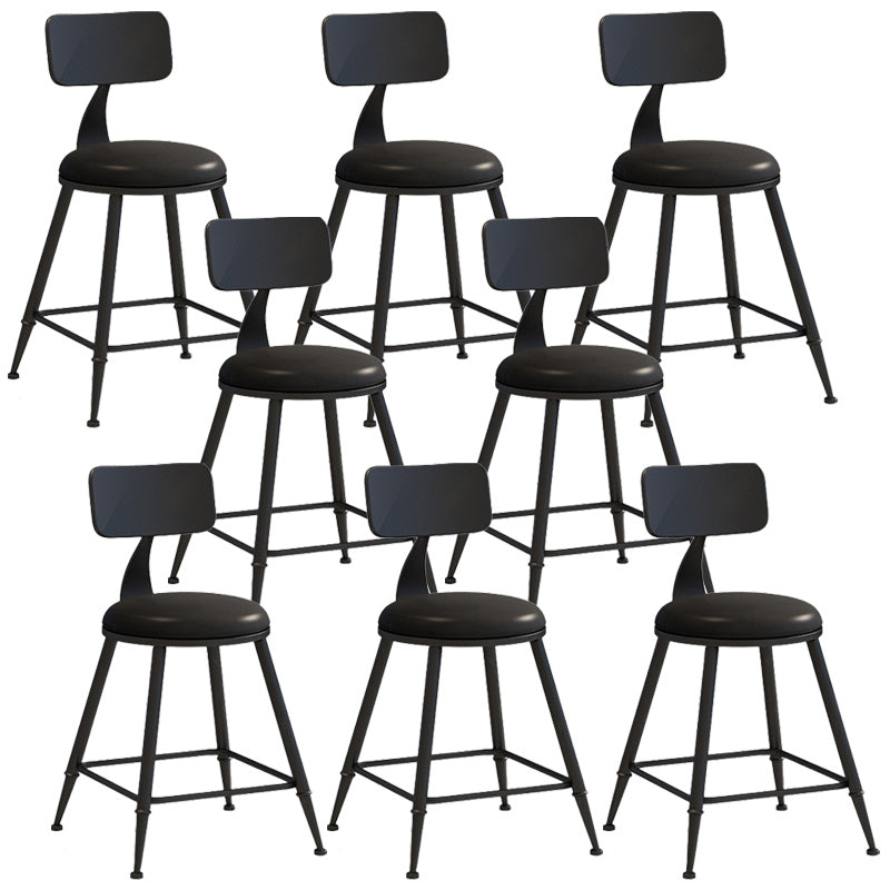 Industrial Dessert Shop Low Back Stool Matte Finish Upholstered Bar Stools