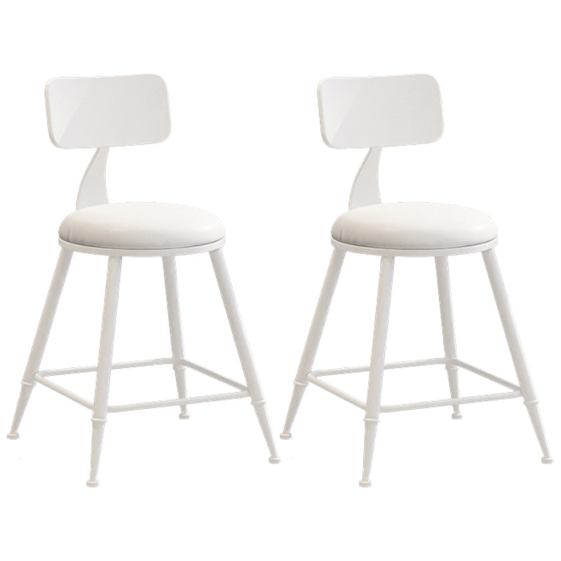 Industrial Dessert Shop Low Back Stool Matte Finish Upholstered Bar Stools