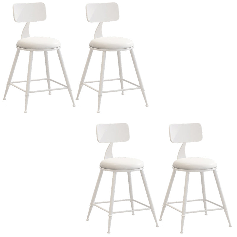 Industrial Dessert Shop Low Back Stool Matte Finish Upholstered Bar Stools