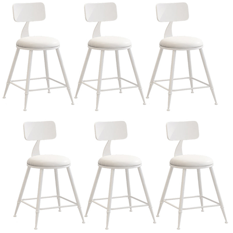 Industrial Dessert Shop Low Back Stool Matte Finish Upholstered Bar Stools