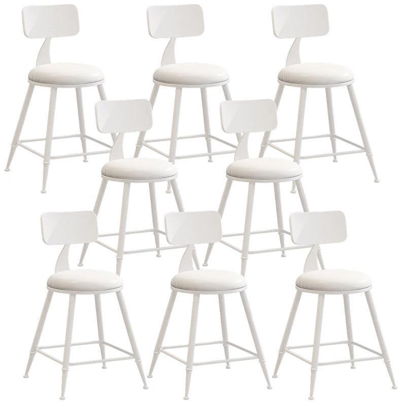 Industrial Dessert Shop Low Back Stool Matte Finish Upholstered Bar Stools