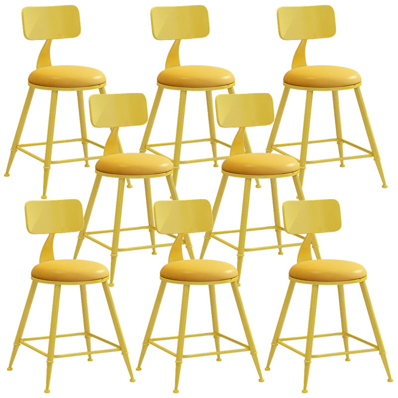 Industrial Dessert Shop Low Back Stool Matte Finish Upholstered Bar Stools