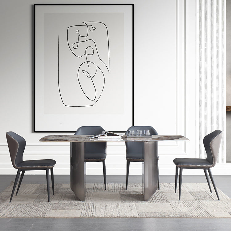 Modern Sintered Stone Top Dining Set Rectangle 1/4/5/7 Pieces Dining Room Table Set