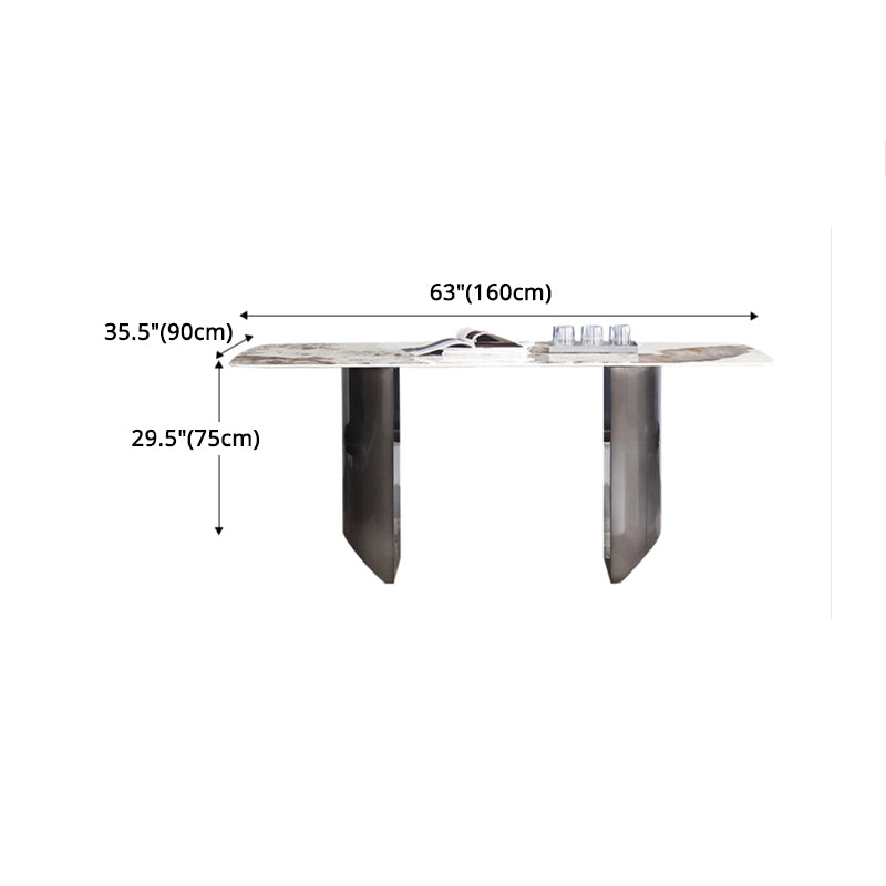Modern Sintered Stone Top Dining Set Rectangle 1/4/5/7 Pieces Dining Room Table Set
