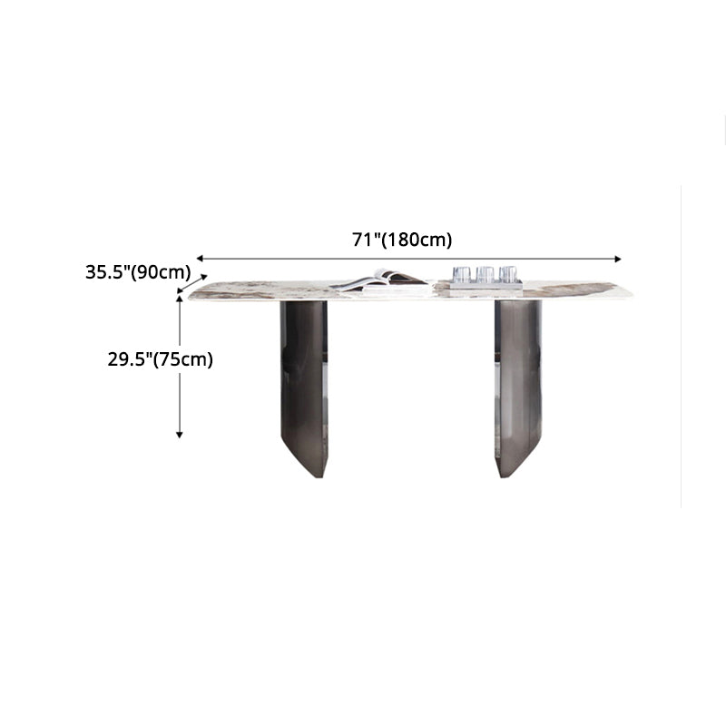 Modern Sintered Stone Top Dining Set Rectangle 1/4/5/7 Pieces Dining Room Table Set