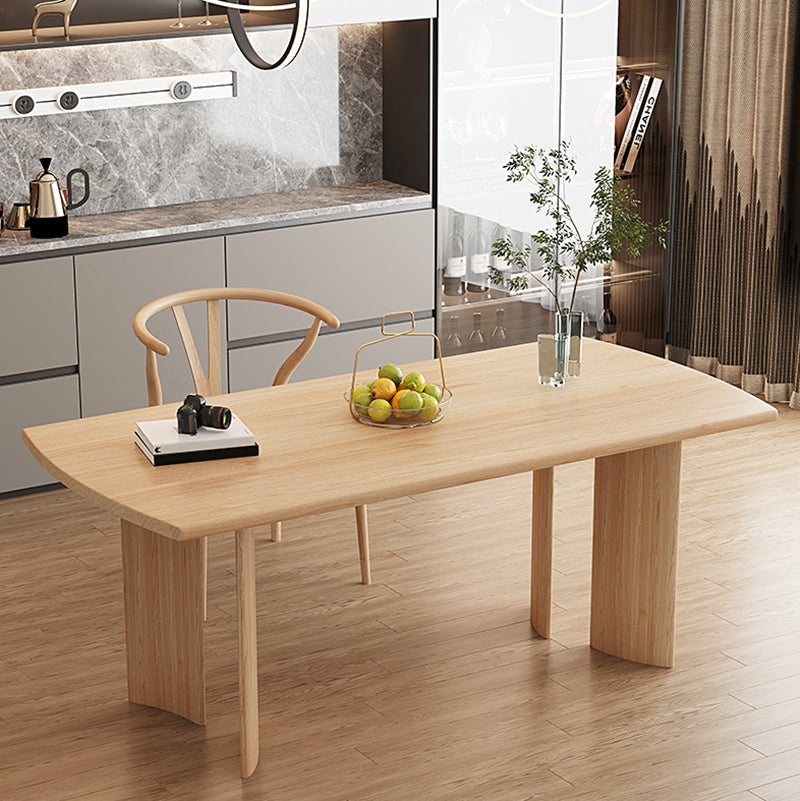 Modern Ash Wood Dinette Set 1/2/4/5 Pieces Rectangle Beige Dining Table Set