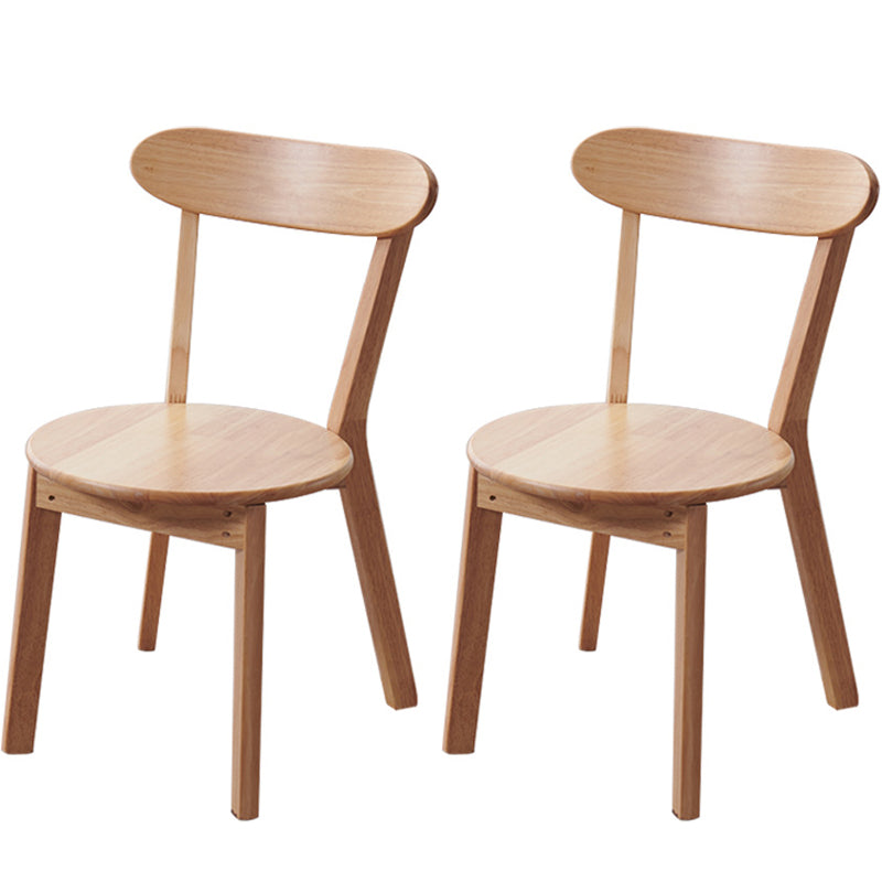 Modern Rubber Wood Dinette Set 1/2/4/5/7 Pieces Round Beige Dining Table Set