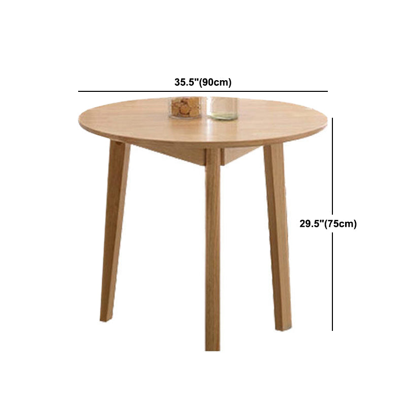 Modern Rubber Wood Dinette Set 1/2/4/5/7 Pieces Round Beige Dining Table Set