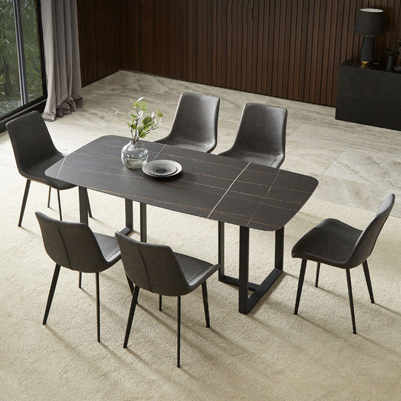 Modern Sintered Stone Dining Table Set Rectangle 1/2/5/7 Pieces Dining Set for Home Use