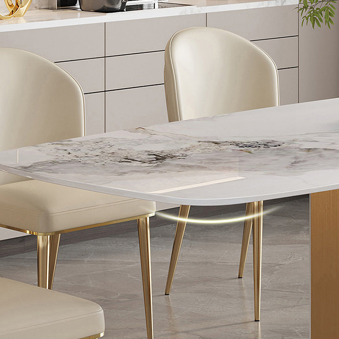 Luxury Sintered Stone Top Dining Set Rectangle 1/2/5/7 Pieces Kitchen Table with Chairs