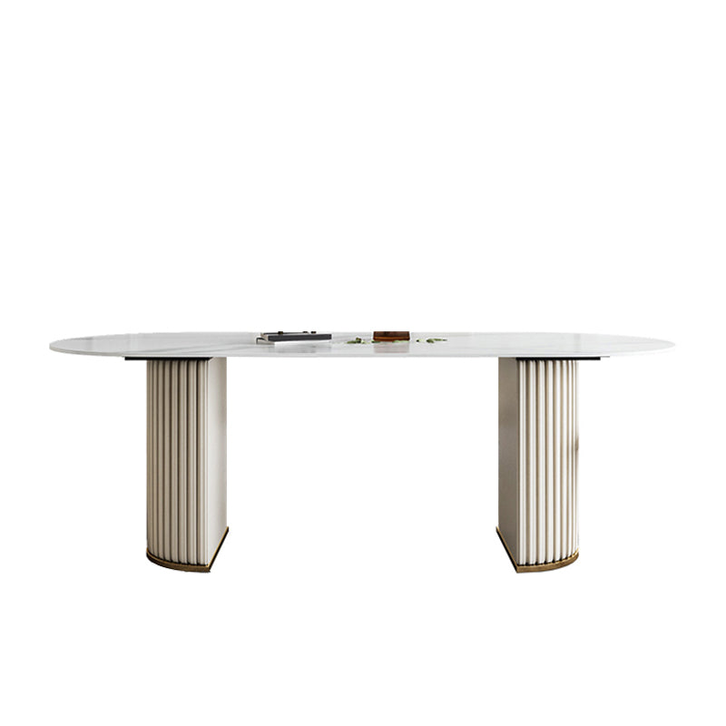 Glam Style Oval Sintered Stone Dining Set 1/4/5/7 Pieces Dining Set for Dining Areas