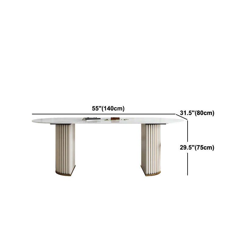 Glam Style Oval Sintered Stone Dining Set 1/4/5/7 Pieces Dining Set for Dining Areas