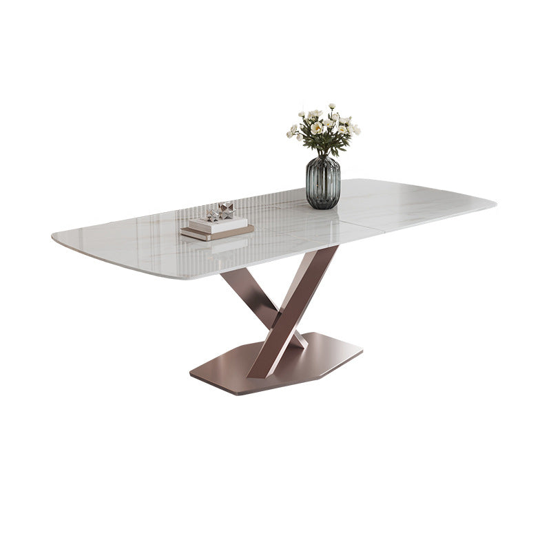 Modern Rectangle Sintered Stone Dining Table Set 1/4/5/6/7 Pieces Dining Set for Home Use