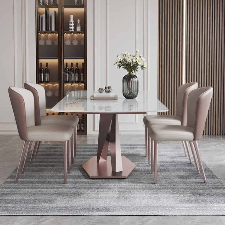 Modern Rectangle Sintered Stone Dining Table Set 1/4/5/6/7 Pieces Dining Set for Home Use