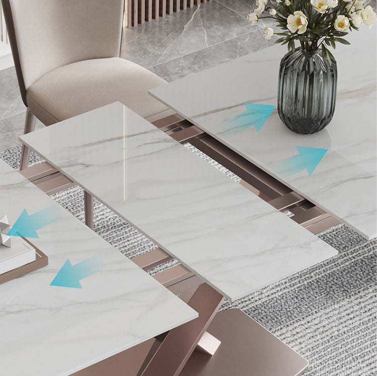 Modern Rectangle Sintered Stone Dining Table Set 1/4/5/6/7 Pieces Dining Set for Home Use