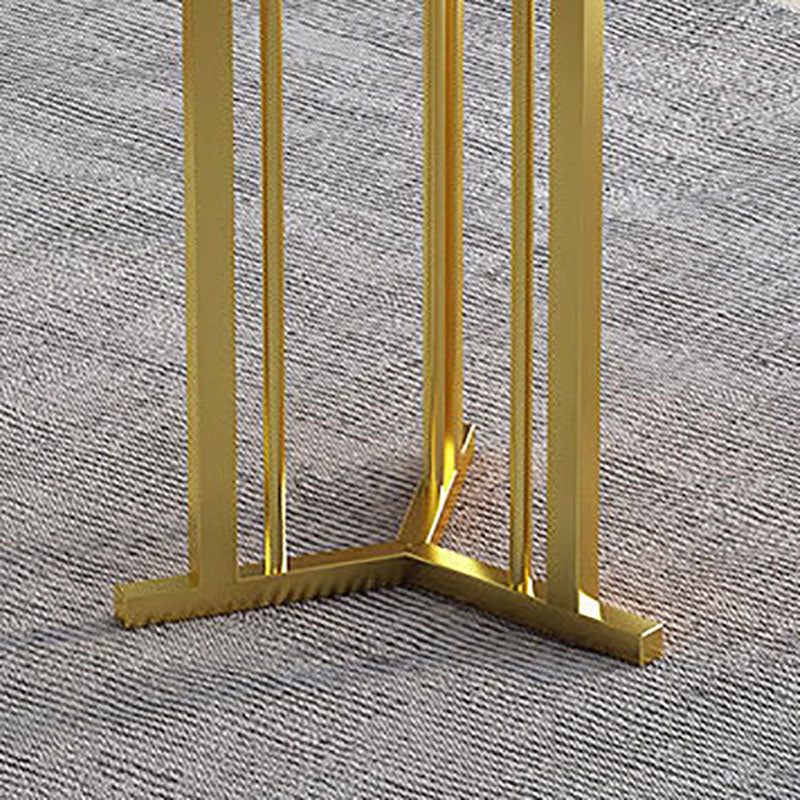 Stone Top Dining Table Contemporary Dining Table with Gold Pedestal Base