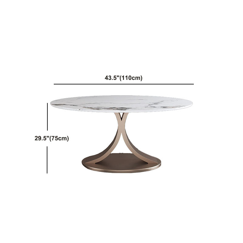 Glam Sintered Stone Dining Table Round Dinner Room Table for Dining Room