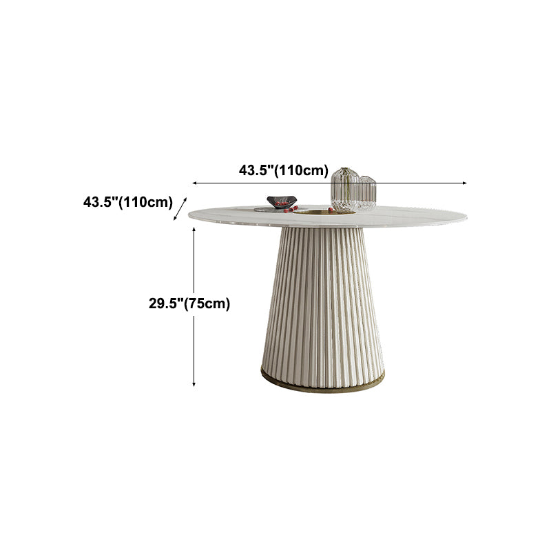 Glam Home Convertible Dining Table Sintered Stone Round Pedestal Table