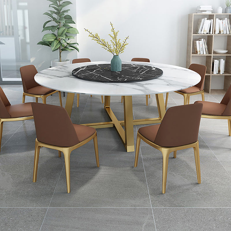 Modern Sintered Stone Dining Table Round Dinner Room Table for Dining Room