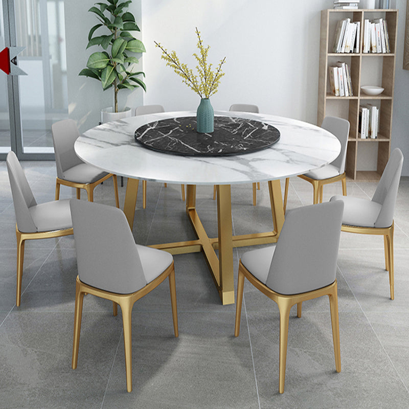 Modern Sintered Stone Dining Table Round Dinner Room Table for Dining Room