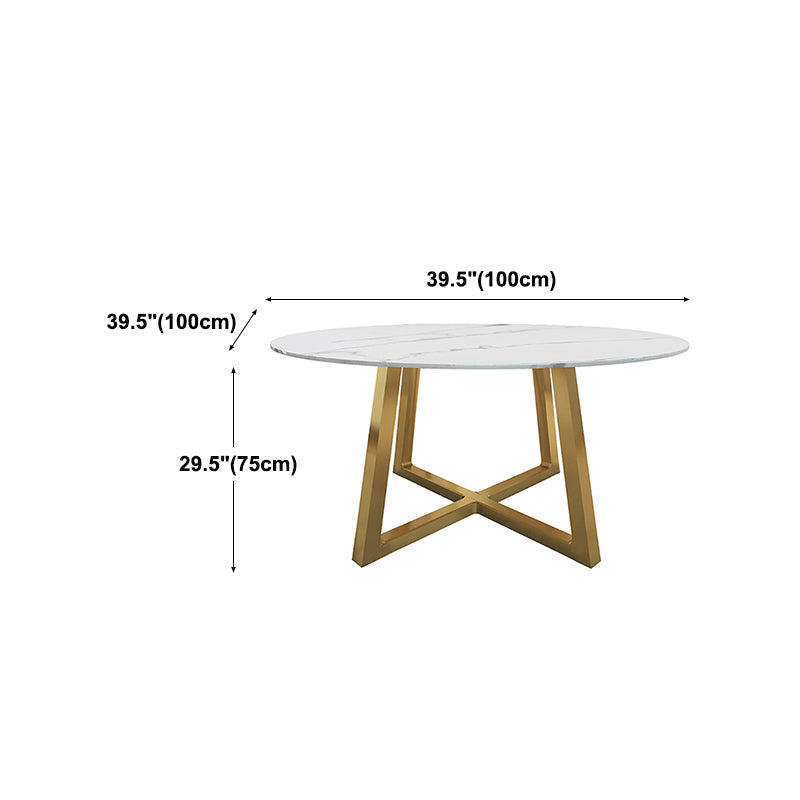Modern Sintered Stone Dining Table Round Dinner Room Table for Dining Room