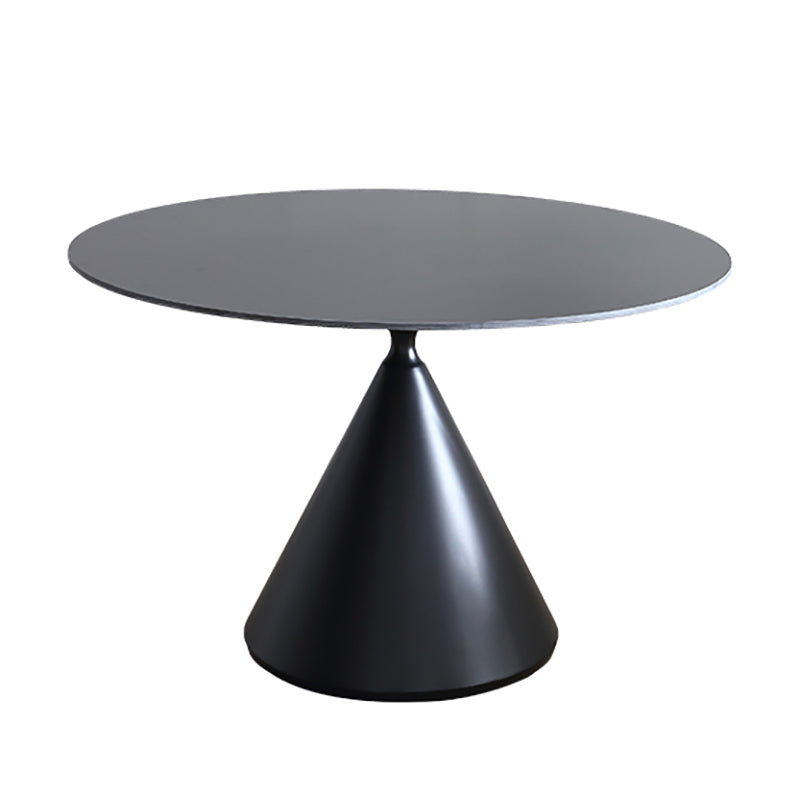 Metal Modern Style Round Dining Table Sintered Stone Top Table for Dining Room