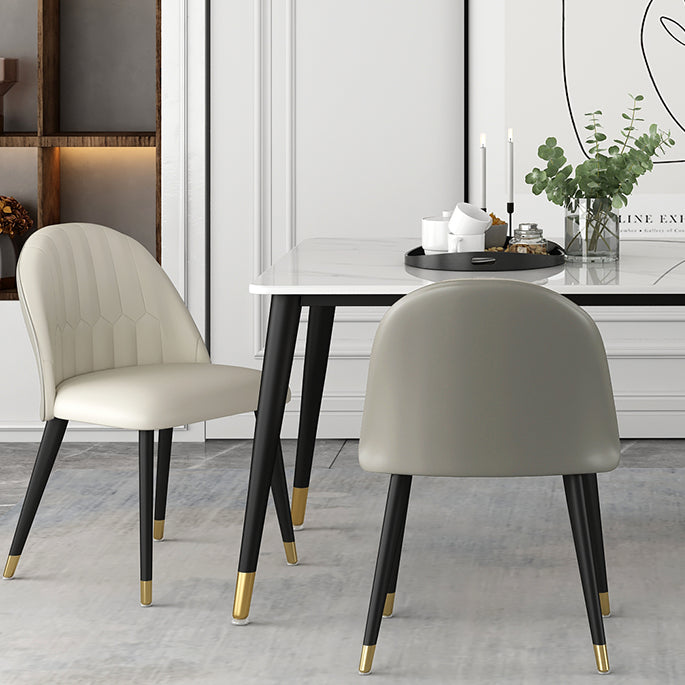 Mesa blanca industrial para restaurante Mesa de comedor rectangular con 4 patas de metal