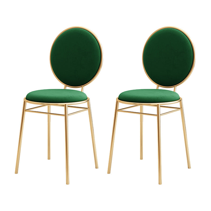 Glam Style Side Chair Upholstered King Louis Back Armless Dining Chair