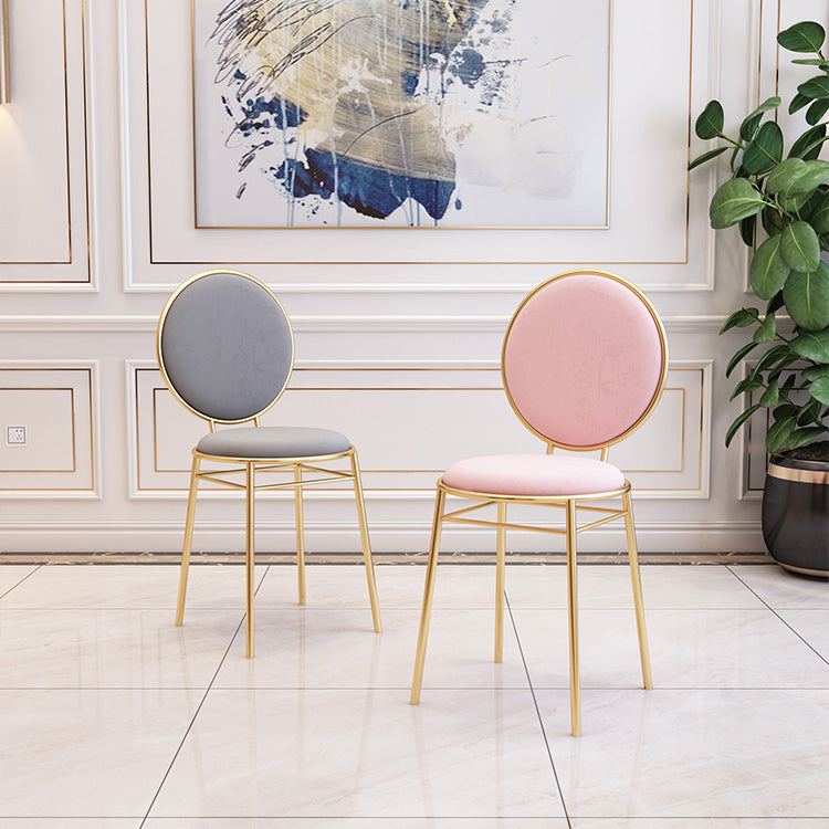Glam Style Side Chair Upholstered King Louis Back Armless Dining Chair