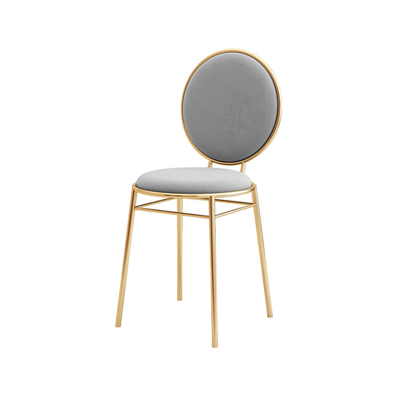 Glam Style Side Chair Upholstered King Louis Back Armless Dining Chair