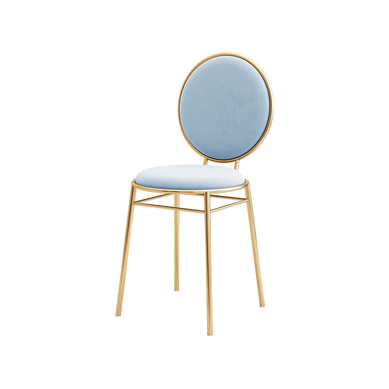 Glam Style Side Chair Upholstered King Louis Back Armless Dining Chair