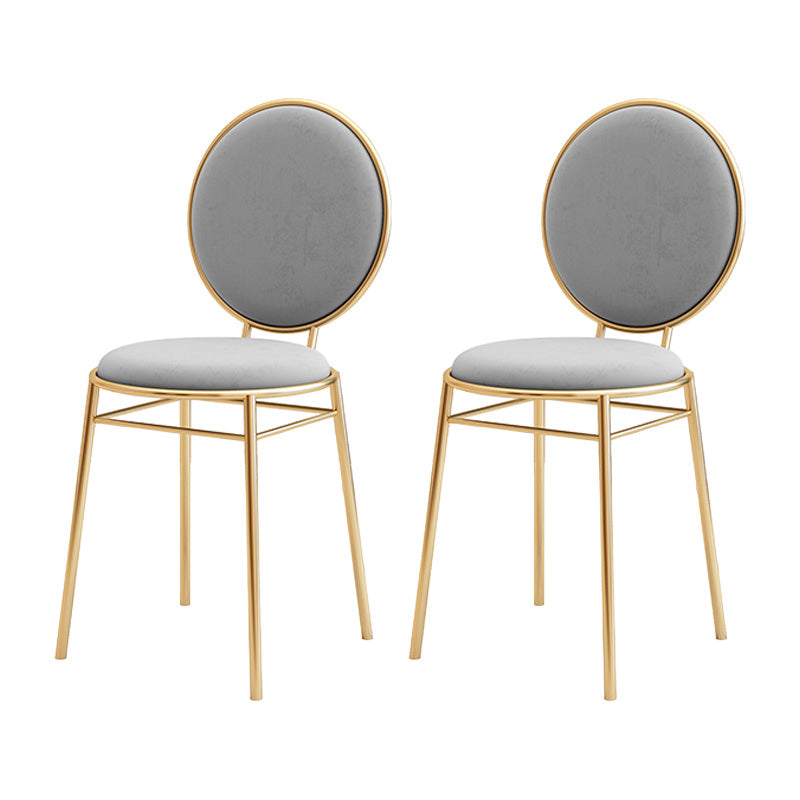 Glam Style Side Chair Upholstered King Louis Back Armless Dining Chair