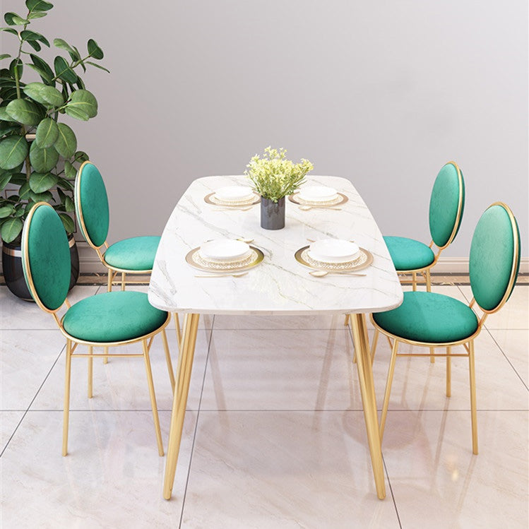 Glam Style Side Chair Upholstered King Louis Back Armless Dining Chair