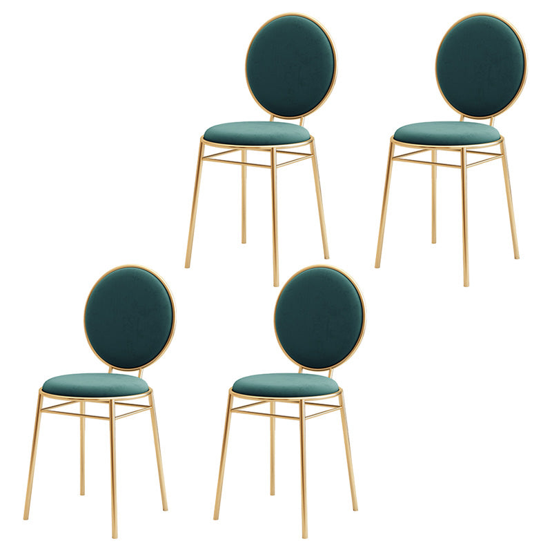 Glam Style Side Chair Upholstered King Louis Back Armless Dining Chair