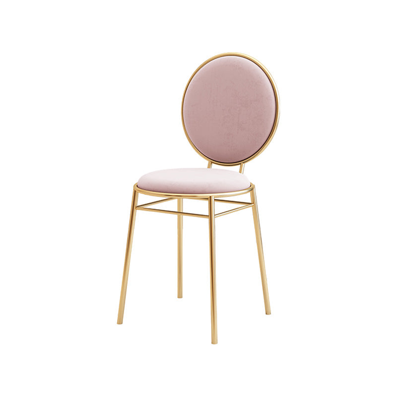 Glam Style Side Chair Upholstered King Louis Back Armless Dining Chair