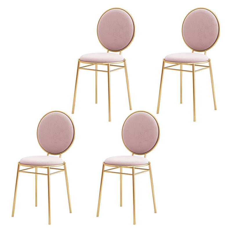 Glam Style Side Chair Upholstered King Louis Back Armless Dining Chair