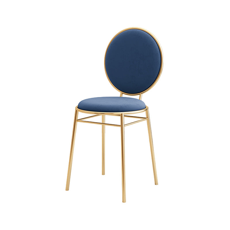 Glam Style Side Chair Upholstered King Louis Back Armless Dining Chair