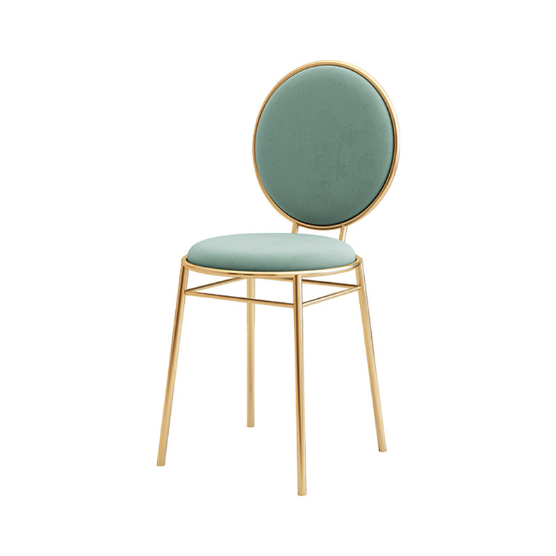 Glam Style Side Chair Upholstered King Louis Back Armless Dining Chair