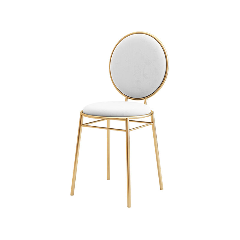Glam Style Side Chair Upholstered King Louis Back Armless Dining Chair