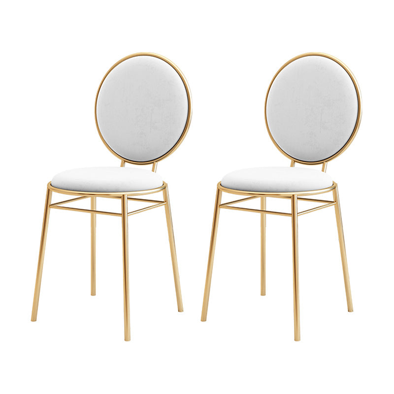 Glam Style Side Chair Upholstered King Louis Back Armless Dining Chair