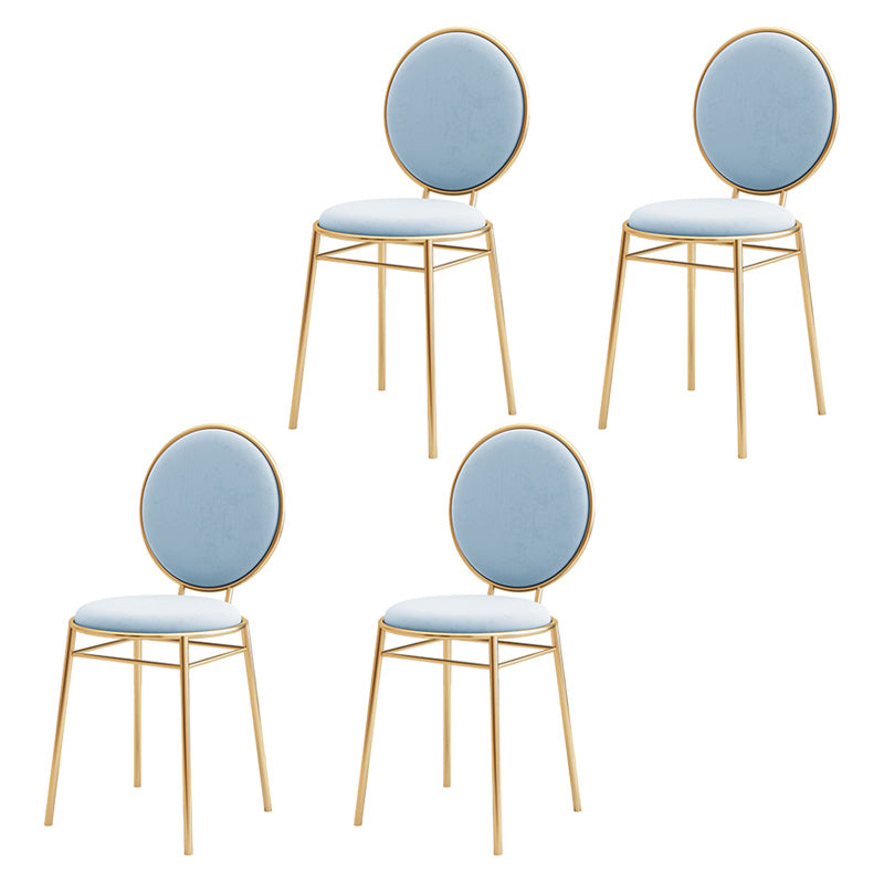 Glam Style Side Chair Upholstered King Louis Back Armless Dining Chair