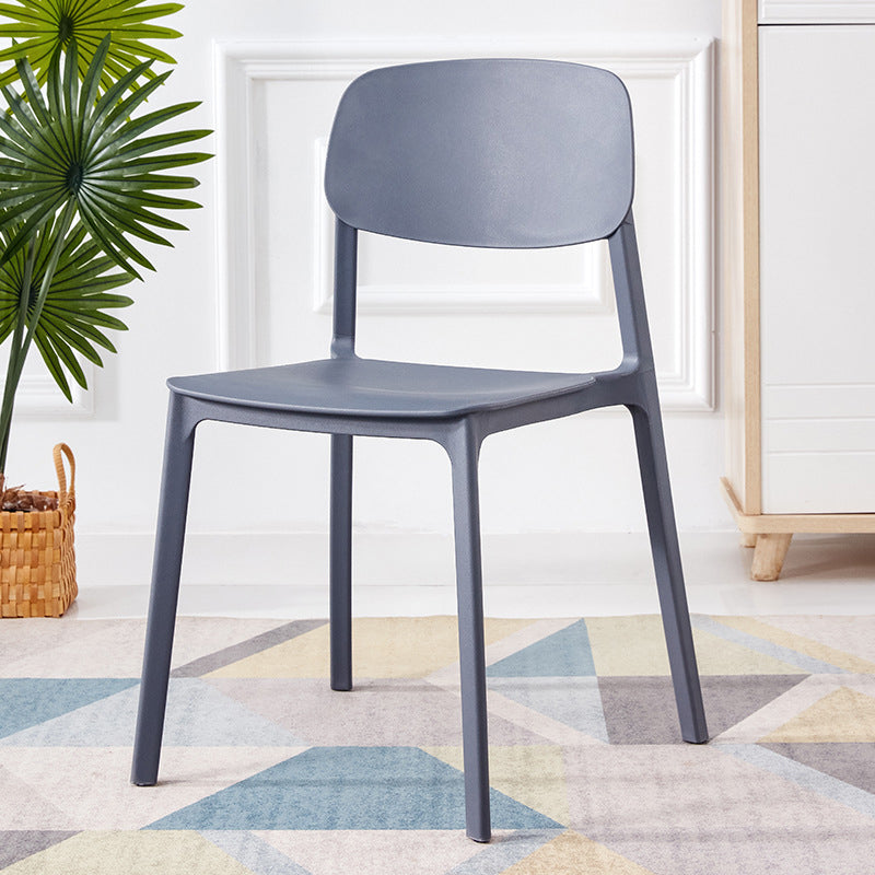 Scandinavian Plastic Armless Chair Open Back Dining Room Chair