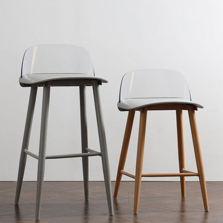Coffee Shop Footrest Scandinavian Stool Matte Finish Plastic Barstool