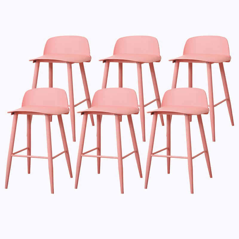 Coffee Shop Footrest Scandinavian Stool Matte Finish Plastic Barstool